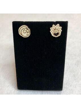 Rick and Morty Wood Stud Earrings